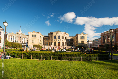 Fotografie, Tablou Storting or Parlament in Oslo Norway horisontal