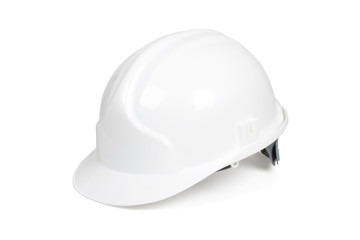 White hard hat isolated on white with clipping path.