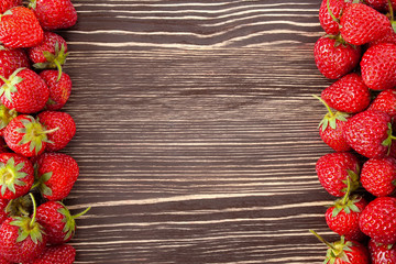 strawberry on a wooden background