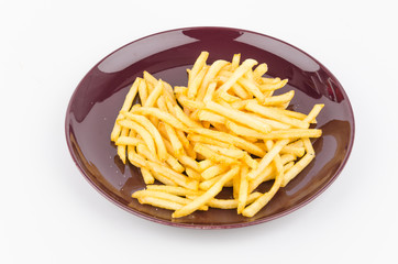 Sticker - French fries dish isolated white background