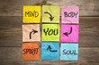 canvas print picture - mind, body, spirit, soul and you