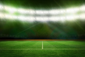 Poster - Football pitch under green lights