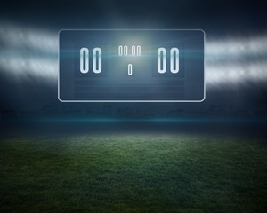 Aufkleber - Football pitch with black scoreboard