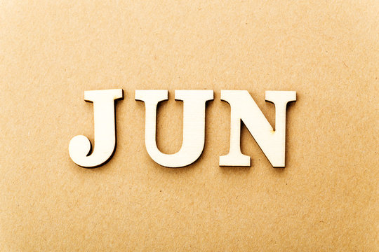Wooden text for June