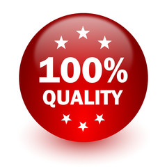 Poster - quality red computer icon on white background