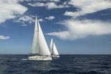 Fototapeta  - Yachting in Greece. Sailing.