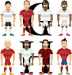 © alekraz - Vector cartoon illustration of soccer players, isolated