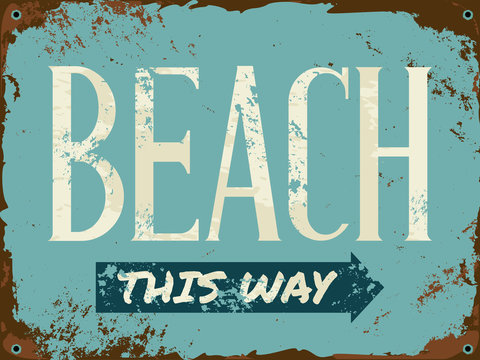 Beach Tin Sign