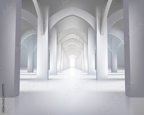 Fototapeta na wymiar Long hallway. Vector illustration.