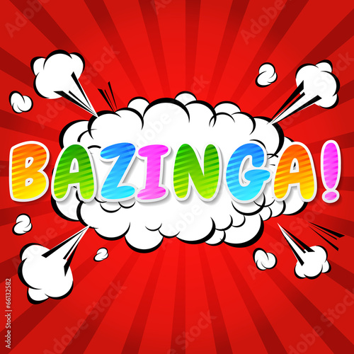 Cuadros en Lienzo Bazinga! Comic Speech Bubble, Cartoon