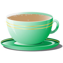 Vector Illustration Of Green Cup
