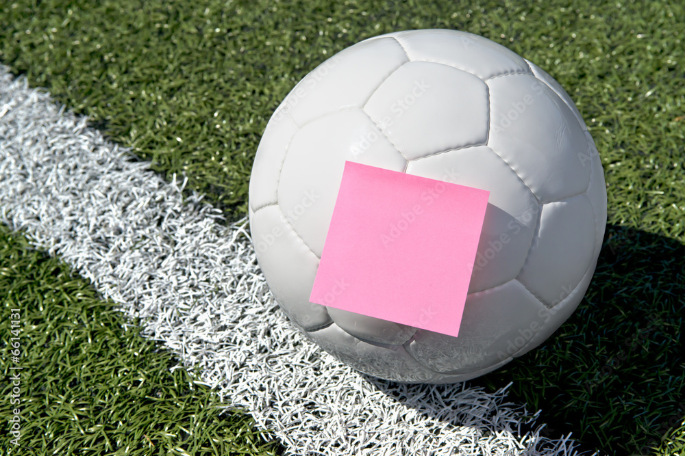 Football Sticky Note Soccer ball and sticky note Stock Photo | Adobe Stock