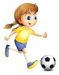 Sticker - A young woman playing football