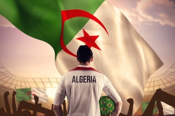 Aufkleber - Composite image of algeria football player holding ball
