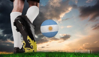 Aufkleber - Composite image of football boot kicking argentina ball