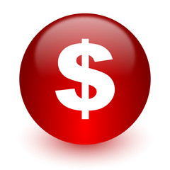 Poster - dollar red computer icon on white background