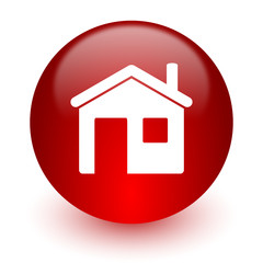 Poster - house red computer icon on white background