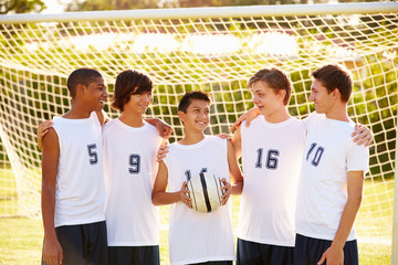 Wall Mural - members of male high school soccer team