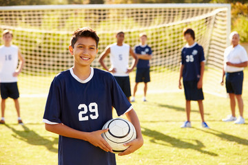 Wall Mural - portrait of player in high school soccer team
