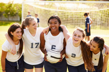 Wall Mural - members of female high school soccer team