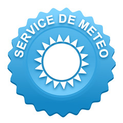 Sticker - service de météo sur bouton web denté bleu