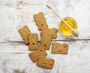 Sticker - Speculaas biscuits on rustic wooden table