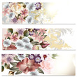 Flower backgrounds set in floral style