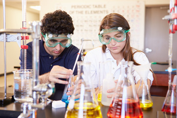 Wall Mural - Pupils Carrying Out Experiment In Science Class