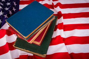 Vintage book on American flag