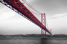 Red Bridge On A Monochromatic Background