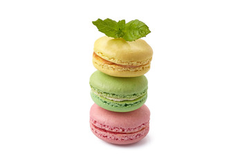 Wall Mural - macaroons on white