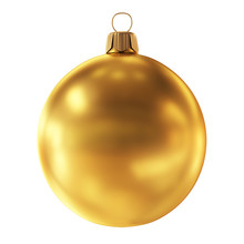Bauble Decoration Golden Sphere Icon.Christmas Ball New Year