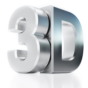Shiny Metallic 3d Word 3D Made of Silver/Chrome