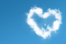 Fluffy Heart Cloud On Blue Sky