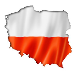 Wall Mural - Polish flag map