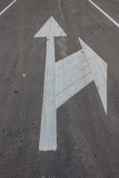 Fototapeta  - Road markings with footpath