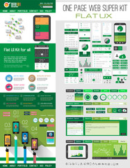One page website flat UI design template