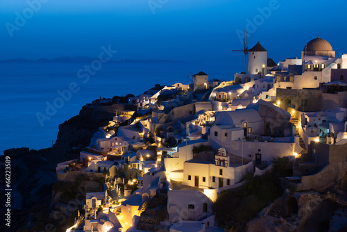 Naklejka na meble Oia village in evening after sunset, Santorini, Greece