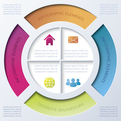 Wall Mural - Infographic design with circle and four segments