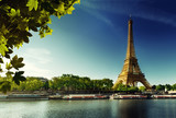 Fototapeta Boho - Seine in Paris with Eiffel tower