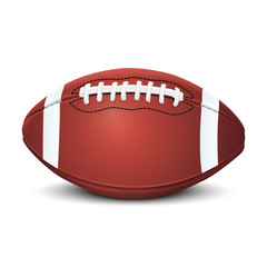 realistic american football ball isolated on white background