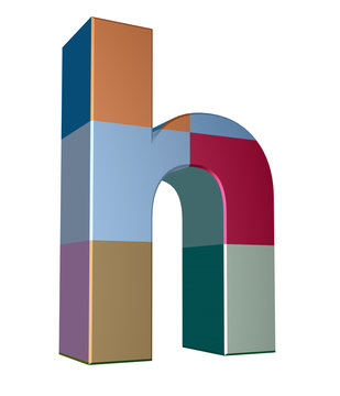 3d letter collection - Small cases - h