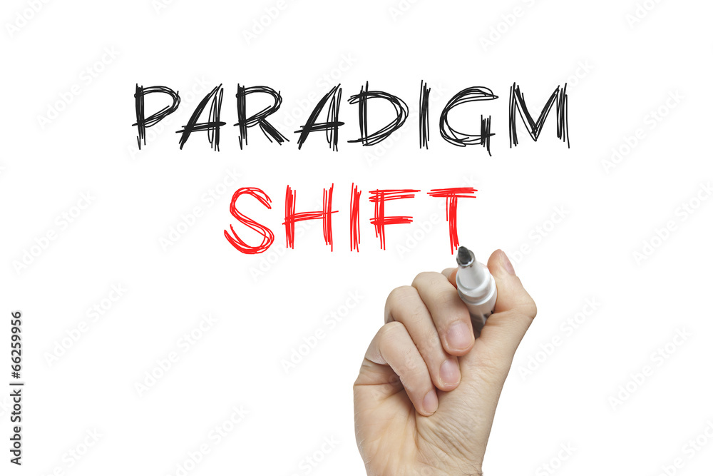 Hand writing paradigm shift - obrazy, fototapety, plakaty 