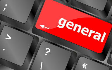 Poster - general word on keyboard key, notebook computer button