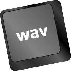 Poster - wav word on keyboard keys button