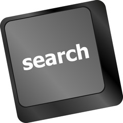 Poster - internet search engine key showing information hunt concept