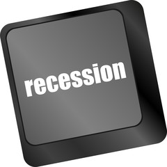 Poster - recession button on computer keyboard key