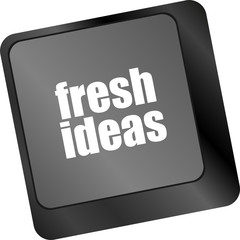 Poster - fresh ideas button on computer keyboard key