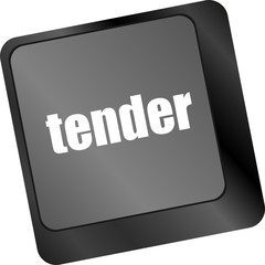 Poster - Button Computer Keyboard with Word tender, business concept