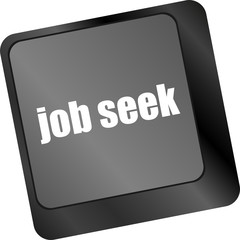 Poster - Keyboard key with enter button job seek, business concept